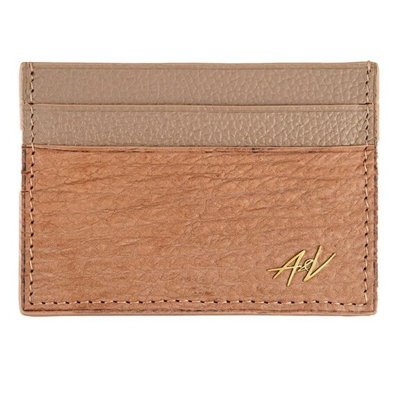 Premium Exotic Shark Leather Cardholder – Giftable Nugget Color - Picture 1 of 3